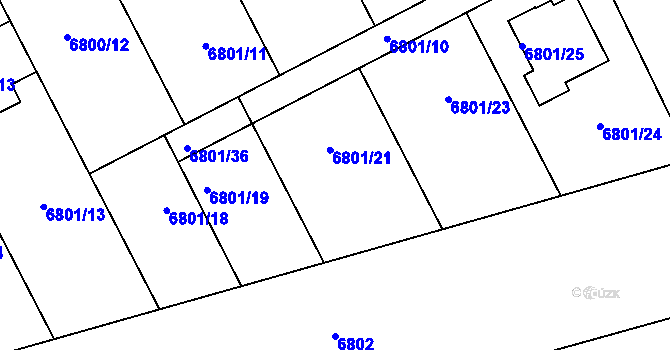 Parcela st. 6801/26 v KÚ Pohořelice nad Jihlavou, Katastrální mapa