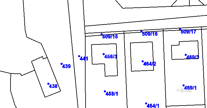 Parcela st. 458/3 v KÚ Pohořelice nad Jihlavou, Katastrální mapa