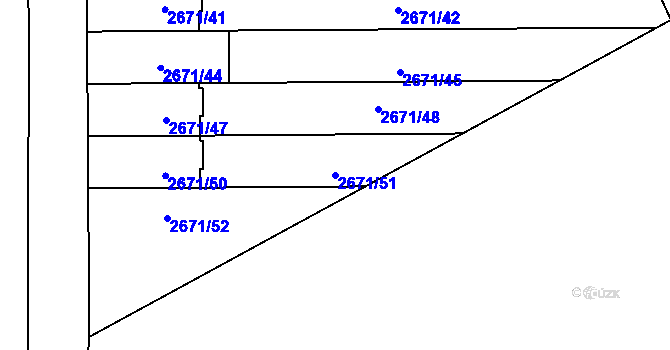 Parcela st. 2671/51 v KÚ Pohořelice nad Jihlavou, Katastrální mapa