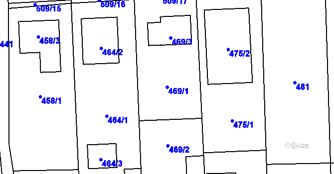 Parcela st. 469/1 v KÚ Pohořelice nad Jihlavou, Katastrální mapa