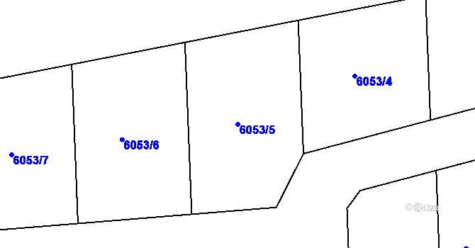 Parcela st. 6053/5 v KÚ Pohořelice nad Jihlavou, Katastrální mapa