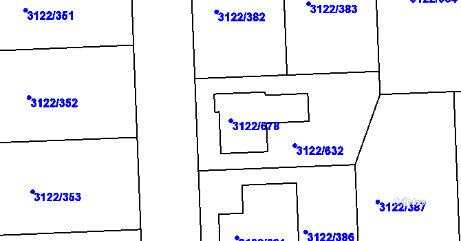 Parcela st. 3122/678 v KÚ Pohořelice nad Jihlavou, Katastrální mapa