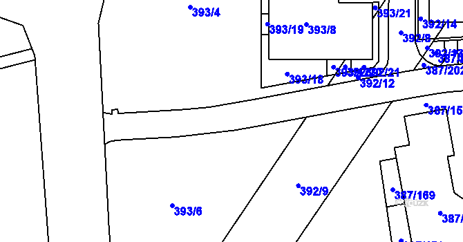 Parcela st. 393/5 v KÚ Pohořelice nad Jihlavou, Katastrální mapa