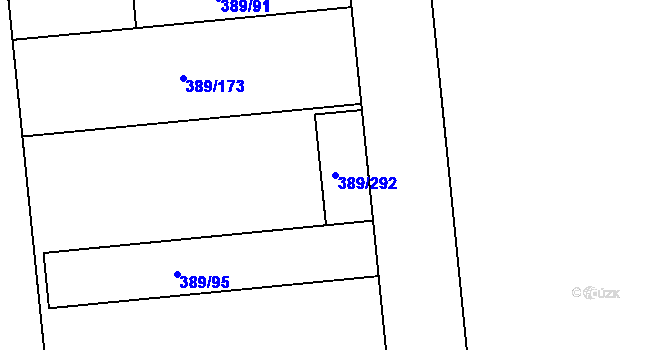 Parcela st. 389/292 v KÚ Pohořelice nad Jihlavou, Katastrální mapa