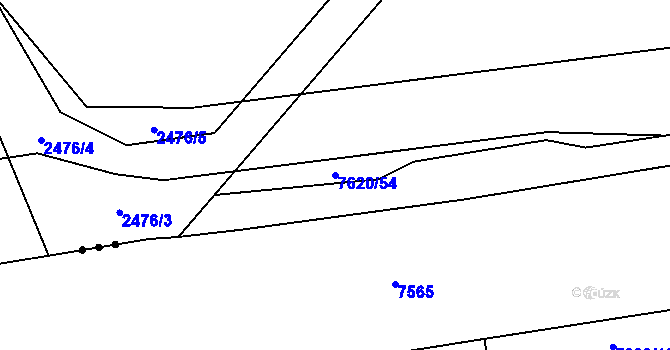 Parcela st. 7620/54 v KÚ Pohořelice nad Jihlavou, Katastrální mapa
