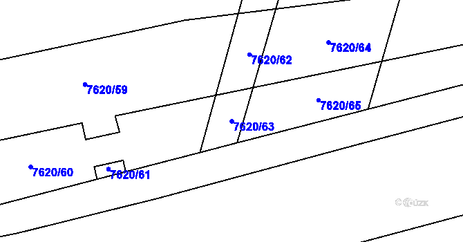 Parcela st. 7620/63 v KÚ Pohořelice nad Jihlavou, Katastrální mapa