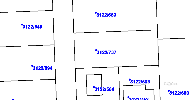 Parcela st. 3122/737 v KÚ Pohořelice nad Jihlavou, Katastrální mapa