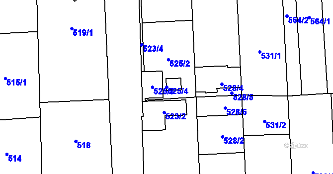Parcela st. 525/4 v KÚ Pohořelice nad Jihlavou, Katastrální mapa