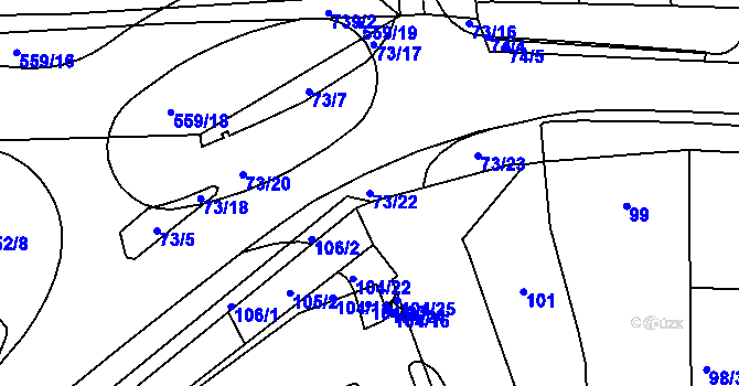 Parcela st. 73/22 v KÚ Pohořelice nad Jihlavou, Katastrální mapa
