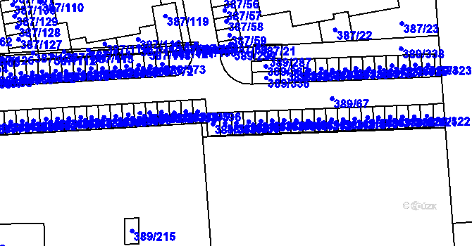 Parcela st. 389/306 v KÚ Pohořelice nad Jihlavou, Katastrální mapa