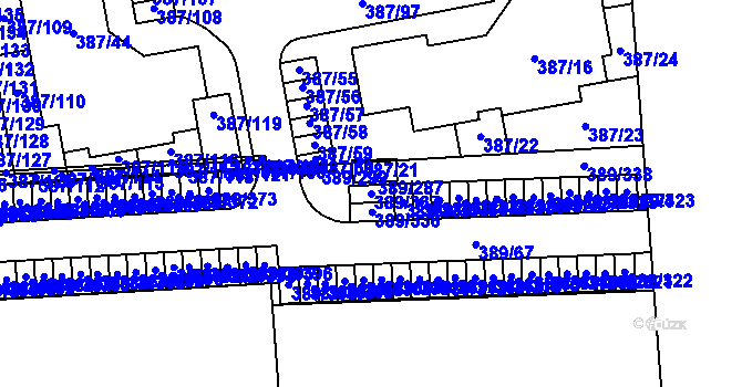 Parcela st. 389/337 v KÚ Pohořelice nad Jihlavou, Katastrální mapa