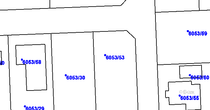 Parcela st. 6053/53 v KÚ Pohořelice nad Jihlavou, Katastrální mapa