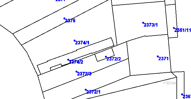 Parcela st. 2374/3 v KÚ Pohořelice nad Jihlavou, Katastrální mapa
