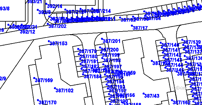 Parcela st. 387/199 v KÚ Pohořelice nad Jihlavou, Katastrální mapa