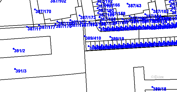 Parcela st. 389/409 v KÚ Pohořelice nad Jihlavou, Katastrální mapa