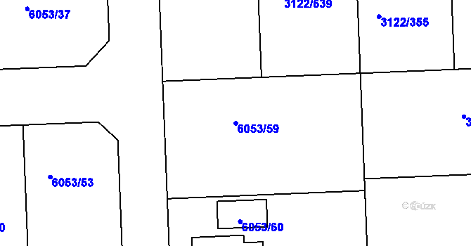 Parcela st. 6053/59 v KÚ Pohořelice nad Jihlavou, Katastrální mapa
