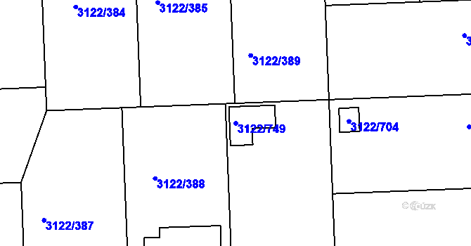 Parcela st. 3122/749 v KÚ Pohořelice nad Jihlavou, Katastrální mapa