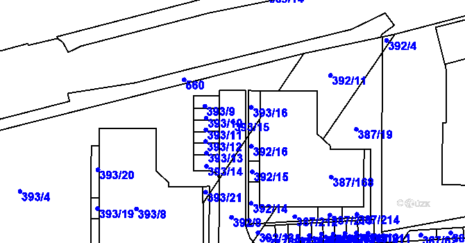 Parcela st. 393/15 v KÚ Pohořelice nad Jihlavou, Katastrální mapa