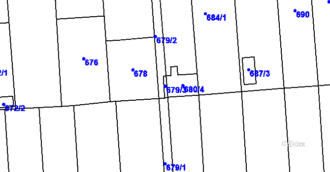 Parcela st. 679/3 v KÚ Pohořelice nad Jihlavou, Katastrální mapa