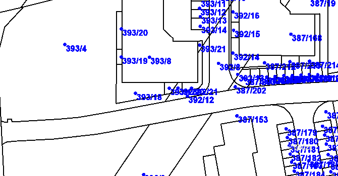 Parcela st. 393/17 v KÚ Pohořelice nad Jihlavou, Katastrální mapa