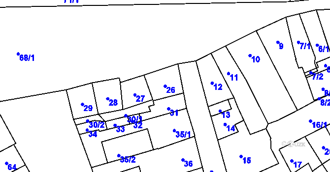 Parcela st. 26 v KÚ Pohořelice nad Jihlavou, Katastrální mapa