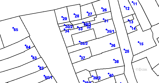 Parcela st. 35/2 v KÚ Pohořelice nad Jihlavou, Katastrální mapa