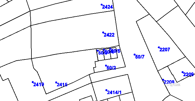 Parcela st. 50/3 v KÚ Pohořelice nad Jihlavou, Katastrální mapa