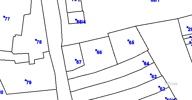Parcela st. 66 v KÚ Pohořelice nad Jihlavou, Katastrální mapa