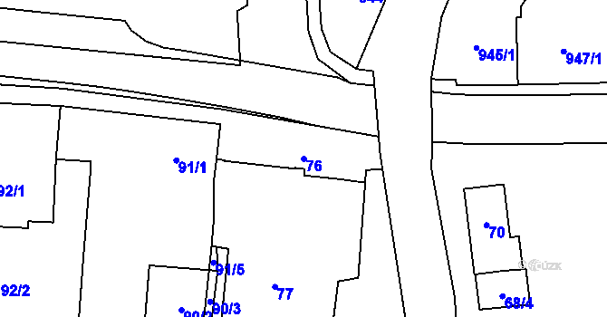Parcela st. 76 v KÚ Pohořelice nad Jihlavou, Katastrální mapa