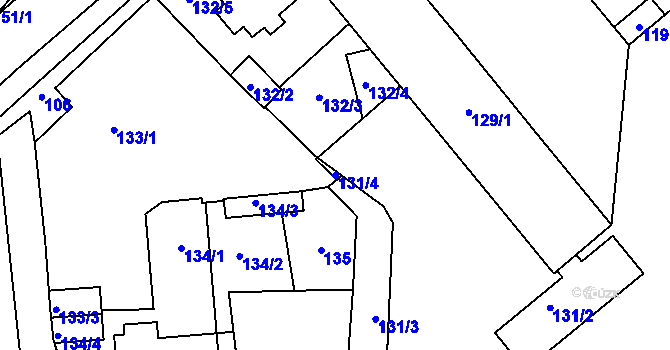 Parcela st. 131/4 v KÚ Pohořelice nad Jihlavou, Katastrální mapa