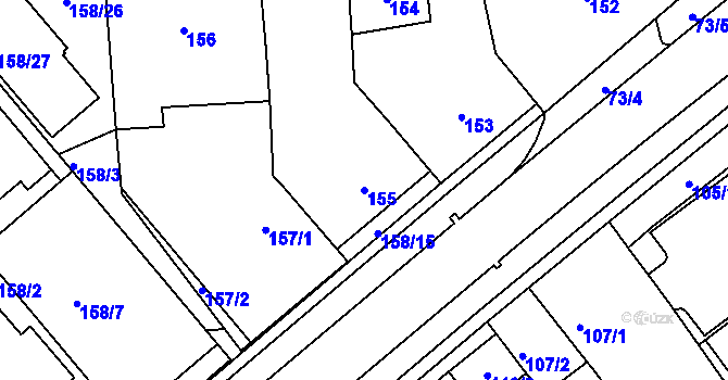 Parcela st. 155 v KÚ Pohořelice nad Jihlavou, Katastrální mapa