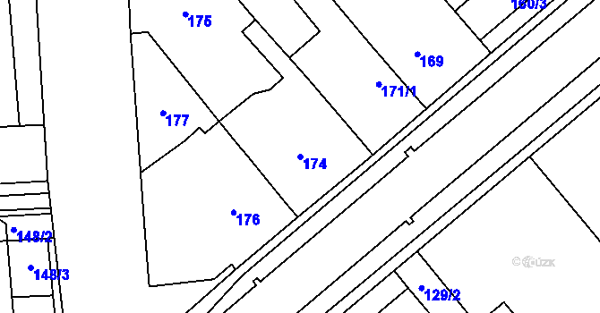 Parcela st. 174 v KÚ Pohořelice nad Jihlavou, Katastrální mapa