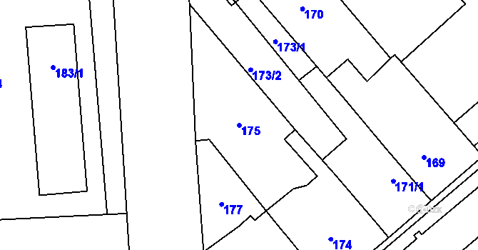 Parcela st. 175 v KÚ Pohořelice nad Jihlavou, Katastrální mapa