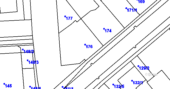 Parcela st. 176 v KÚ Pohořelice nad Jihlavou, Katastrální mapa