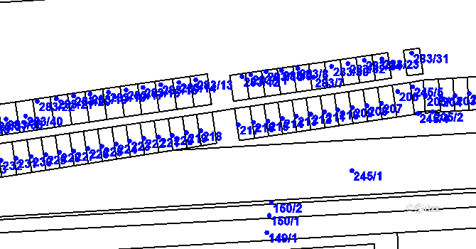 Parcela st. 217 v KÚ Pohořelice nad Jihlavou, Katastrální mapa