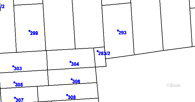 Parcela st. 283/2 v KÚ Pohořelice nad Jihlavou, Katastrální mapa