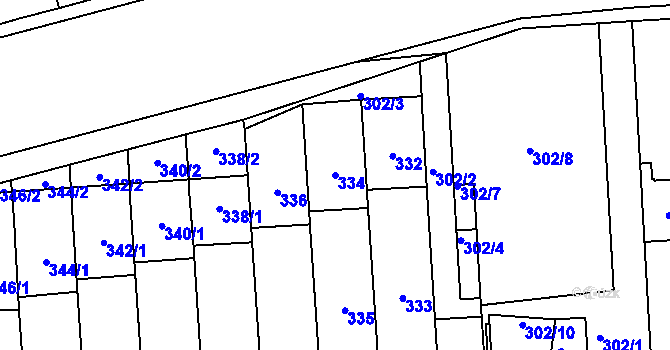 Parcela st. 334 v KÚ Pohořelice nad Jihlavou, Katastrální mapa