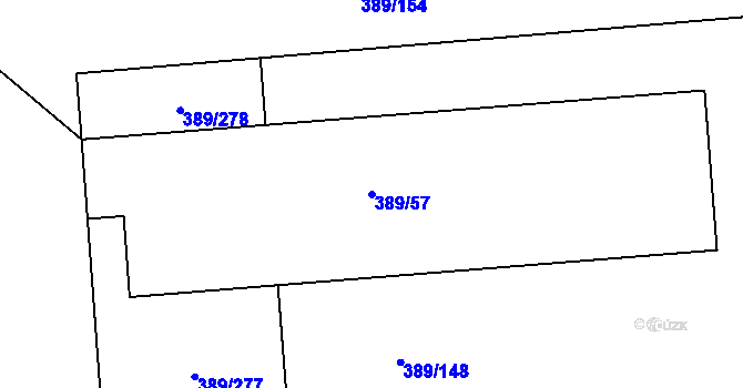 Parcela st. 389/57 v KÚ Pohořelice nad Jihlavou, Katastrální mapa
