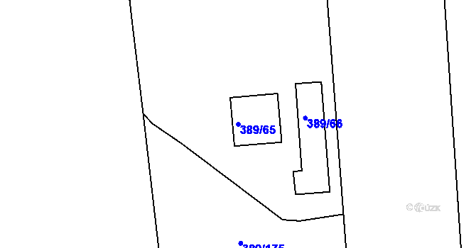Parcela st. 389/65 v KÚ Pohořelice nad Jihlavou, Katastrální mapa