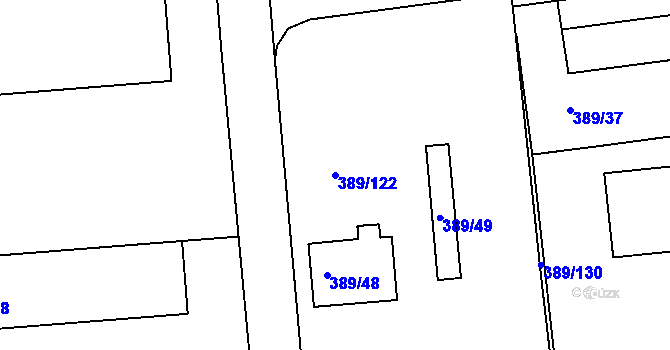Parcela st. 389/122 v KÚ Pohořelice nad Jihlavou, Katastrální mapa
