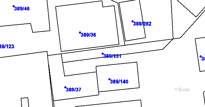 Parcela st. 389/131 v KÚ Pohořelice nad Jihlavou, Katastrální mapa