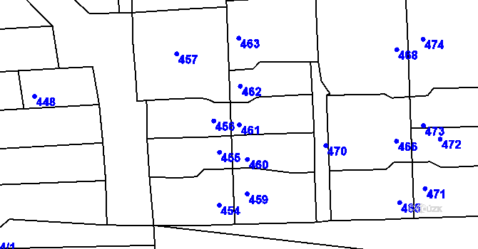 Parcela st. 461 v KÚ Pohořelice nad Jihlavou, Katastrální mapa