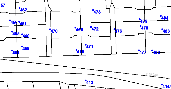 Parcela st. 471 v KÚ Pohořelice nad Jihlavou, Katastrální mapa