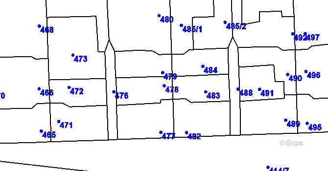 Parcela st. 478 v KÚ Pohořelice nad Jihlavou, Katastrální mapa
