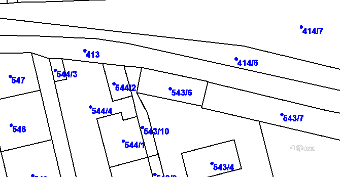 Parcela st. 543/6 v KÚ Pohořelice nad Jihlavou, Katastrální mapa