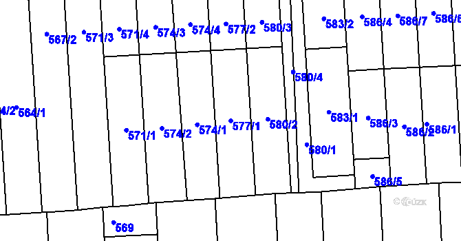 Parcela st. 577/1 v KÚ Pohořelice nad Jihlavou, Katastrální mapa