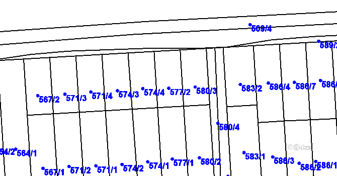 Parcela st. 577/2 v KÚ Pohořelice nad Jihlavou, Katastrální mapa