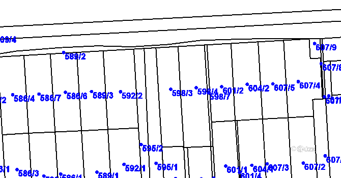 Parcela st. 598/3 v KÚ Pohořelice nad Jihlavou, Katastrální mapa
