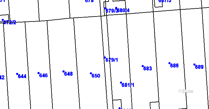 Parcela st. 679 v KÚ Pohořelice nad Jihlavou, Katastrální mapa