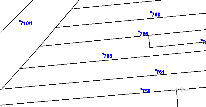 Parcela st. 763 v KÚ Pohořelice nad Jihlavou, Katastrální mapa